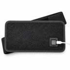 Compact Body Wrap outer surface with fastening strap, power button and connected cable