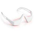Eye mask showing its curved shape and inner red lights