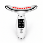 Front detail of the Face & Neck Wand showing the red light strip, display and control buttons
