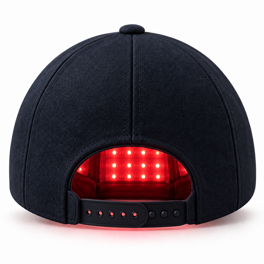 Rear view of the Hair Cap showing its adjustable fastening and illuminated interior