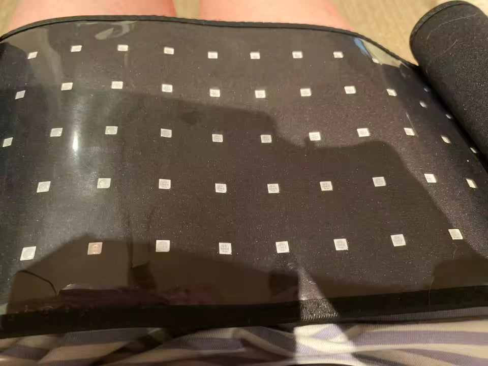 A close-up of the light modules and flexible inner surface.