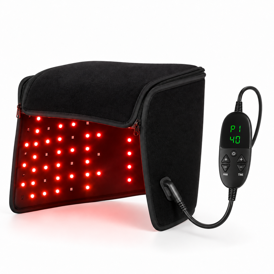 Scalp Wrap with illuminated inner panels and wired controller
